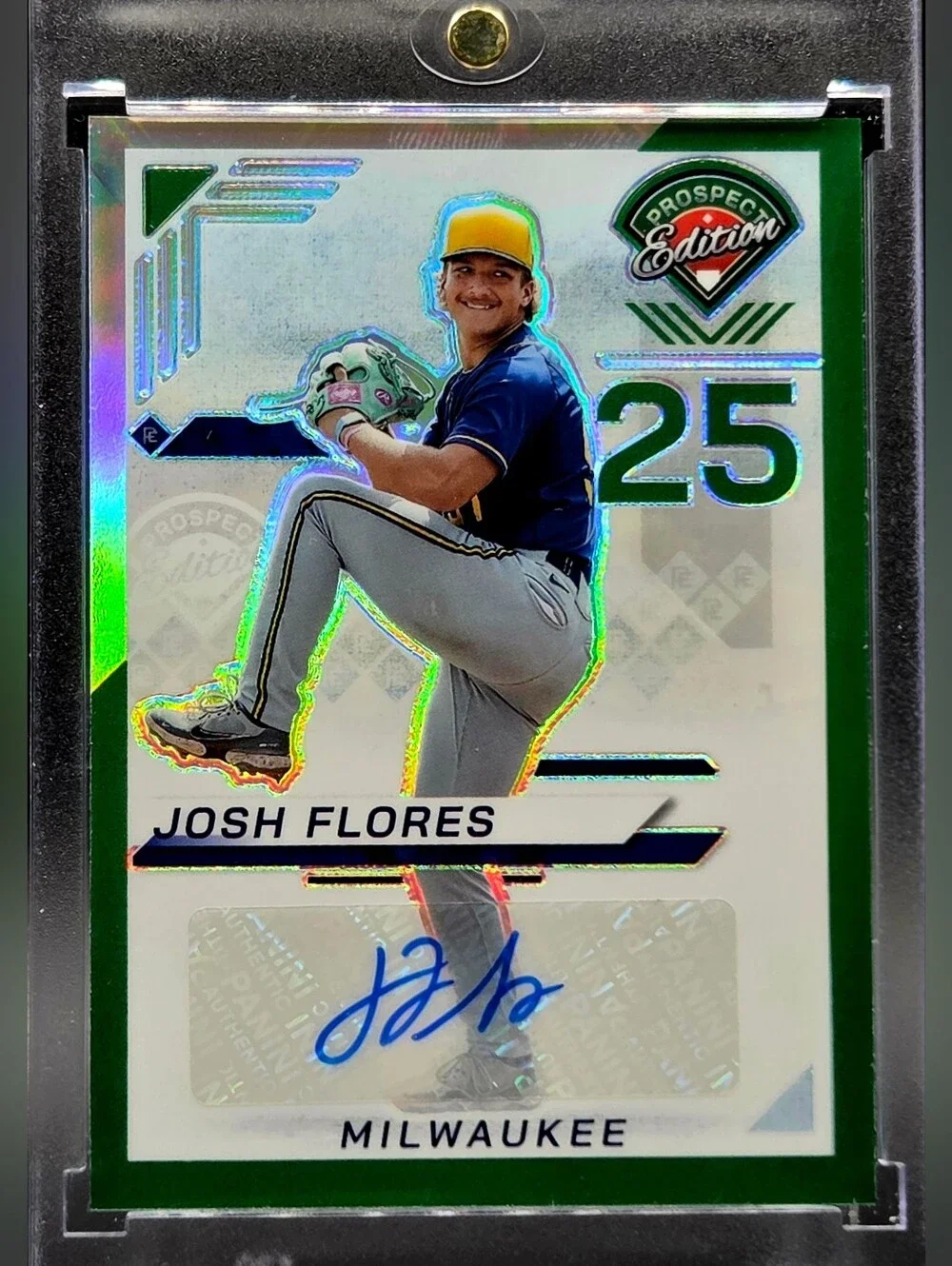 2025 Panini Prospect Edition - Josh Flores #81 Green Prizm Signatures (Auto)